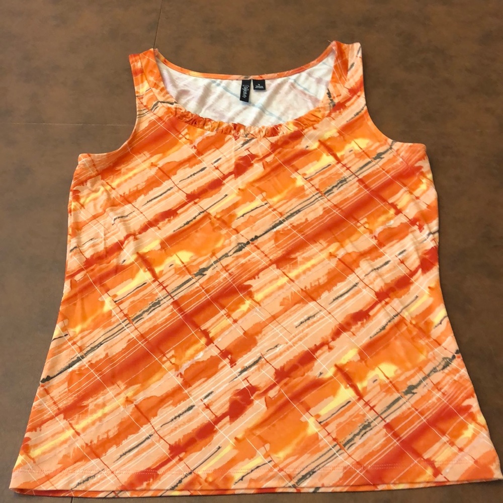 Orange Print Tank Top